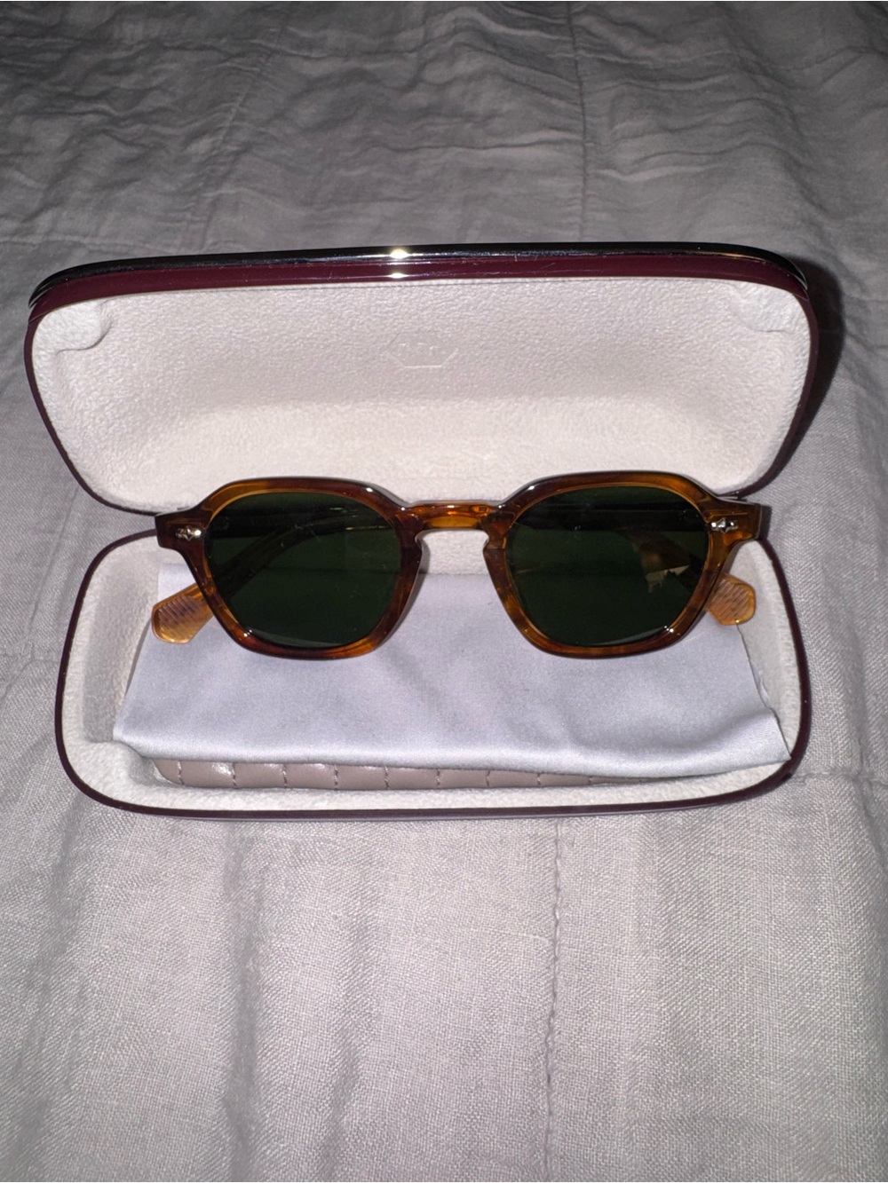 Mr Leight Rell Sunglasses - Tortoiseshell with Green Lenses
